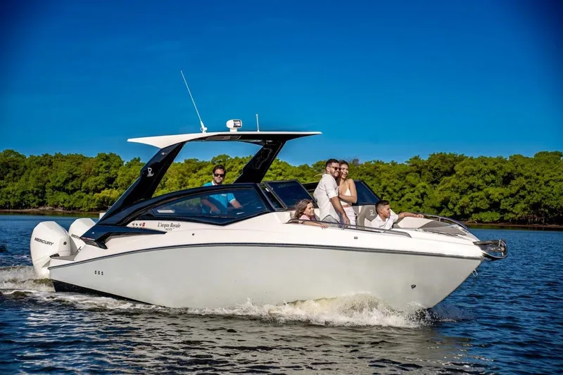 Slide: The Image of 2024 L'acqua Royale LR280 GRAN CABRIO cruising on a sunny day with passengers onboard. - 9