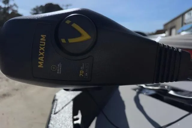 Slide: The Image of Close-up of Maxxum motor on 2026 Xpress H18C Crappie boat. - 16