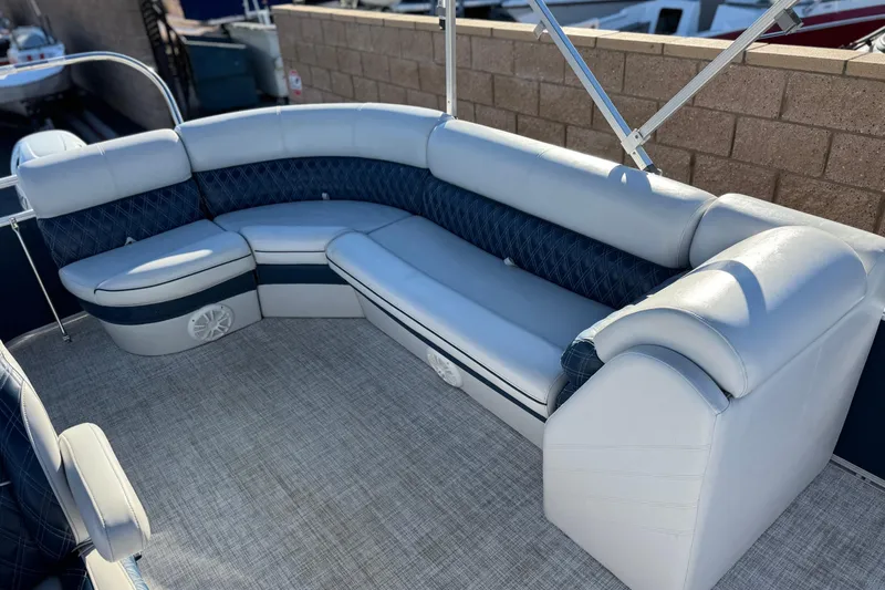 Slide: The Image of 2023 Nepallo 22TL boat interior with luxurious seating and modern design. - 15