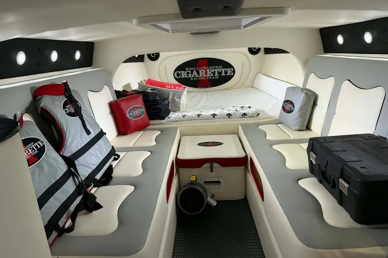 Slide: The Image of 2011 Cigarette 39' Top Gun Unlimited boat with "All Fired Up" text, Edgewood, Maryland. - 33