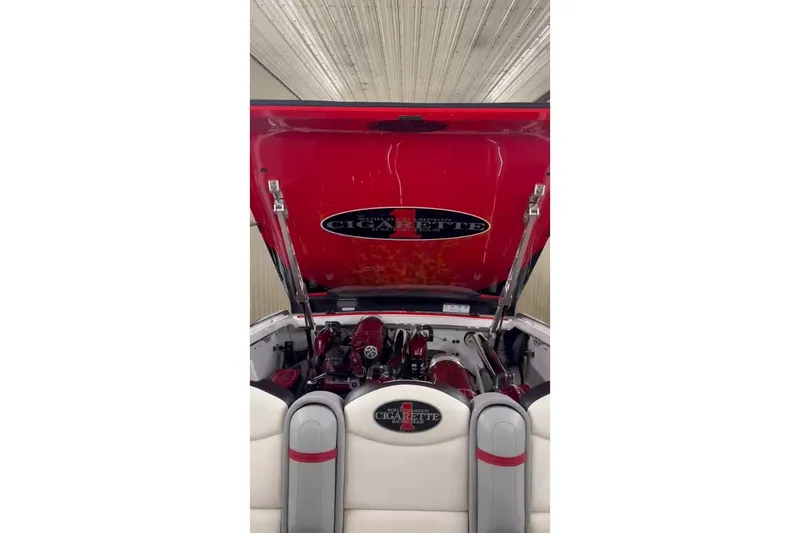 Slide: The Image of 2011 Cigarette 39' Top Gun Unlimited boat with "All Fired Up" graphics, Edgewood, Maryland. - 41