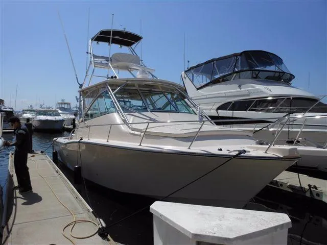 Slide: The Image of 2007 Grady-White Express 360 yacht docked at marina. - 3