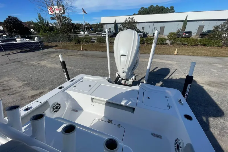 Slide: The Image of 2020 Sportsman Masters 267OE Bay Boat, sleek design, spacious deck, advanced controls. - 14