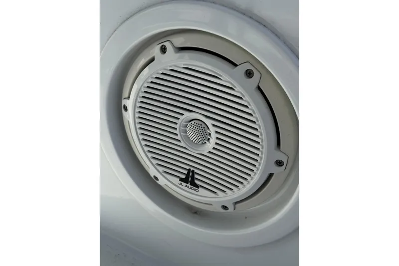 Slide: The Image of Close-up of JL Audio speaker on 2018 Yellowfin 21 Bay boat. - 17