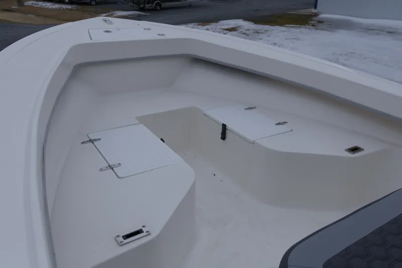 Slide: The Image of 2026 May-Craft 208 CC boat interior with storage compartments, showcasing sleek design and functionality. - 13