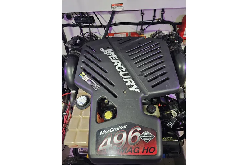 Slide: The Image of Engine of 2003 Baja 25 Outlaw with MerCruiser 496 MAG HO. - 95