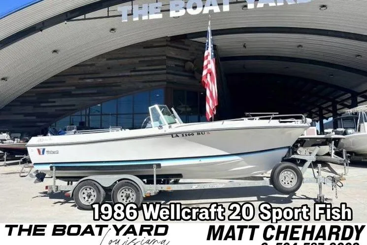The Image of 1986 Wellcraft V-20 Sport boat on trailer at The Boat Yard, Louisiana. - 0