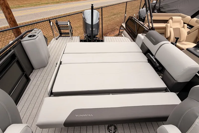 Slide: The Image of 2026 Veranda VR 235 VL pontoon boat with spacious seating and modern design. - 19
