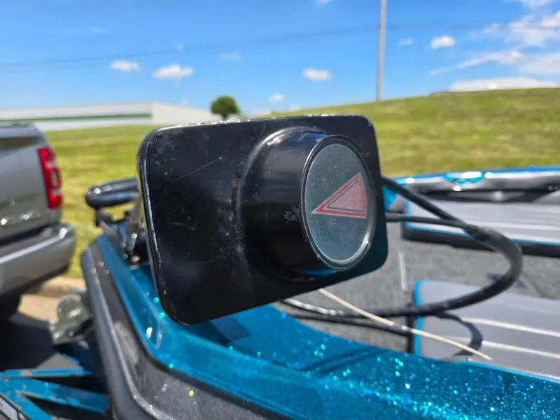 Slide: The Image of Close-up of a 1994 Hydra-Sports 175 FS boat component with a blue metallic finish. - 6