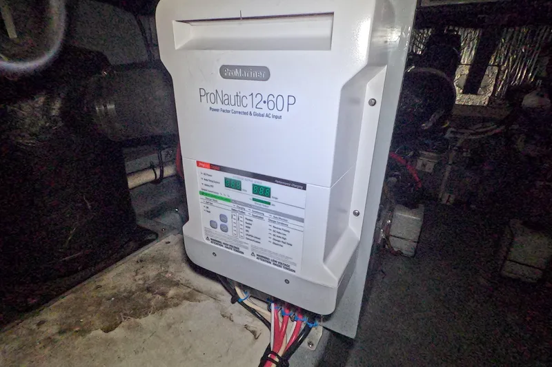 Slide: The Image of ProNautic 12-60P charger in 1995 Sea Ray 400 Express Cruiser engine room. - 30