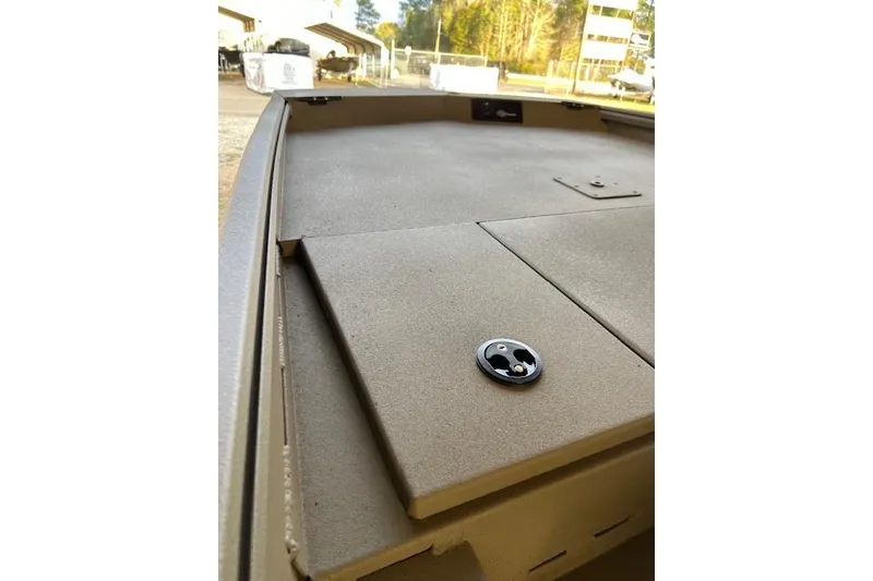 Slide: The Image of 2026 G3 Gator Tough 18 CC DLX boat deck, showcasing storage compartments. - 4