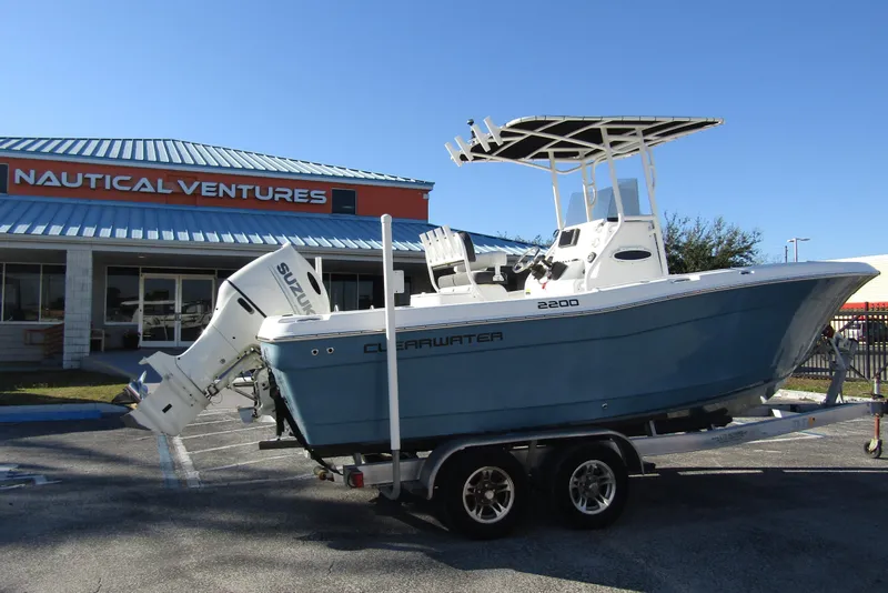 Slide: The Image of 2019 Clearwater Sportfishing Boats 2200 CC on trailer at Nautical Ventures dealership. - 4