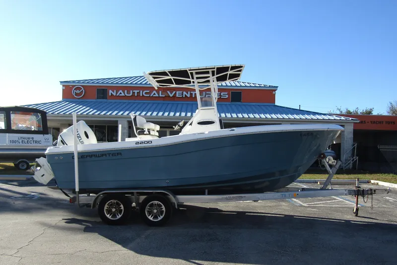 Slide: The Image of 2019 Clearwater Sportfishing Boats 2200 CC on trailer at Nautical Ventures dealership. - 5