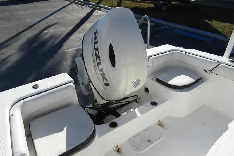 Slide: The Image of 2019 Clearwater Sportfishing Boats 2200 CC with Suzuki outboard motor, white interior. - 23