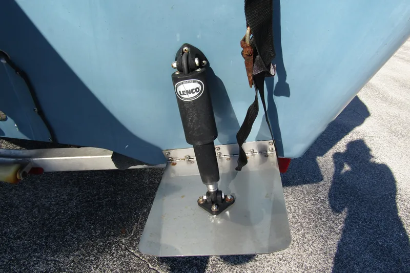 Slide: The Image of Close-up of a 2019 Clearwater Sportfishing Boats 2200 CC trim tab with Lenco actuator. - 3