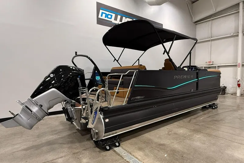 Slide: The Image of 2026 Premier 230 SOLARIS RL-CL pontoon boat with sleek design and modern features. - 3