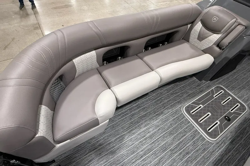 Slide: The Image of Luxurious seating in 2026 Premier 250 Intrigue RLO-CL boat, featuring elegant upholstery and modern design. - 9