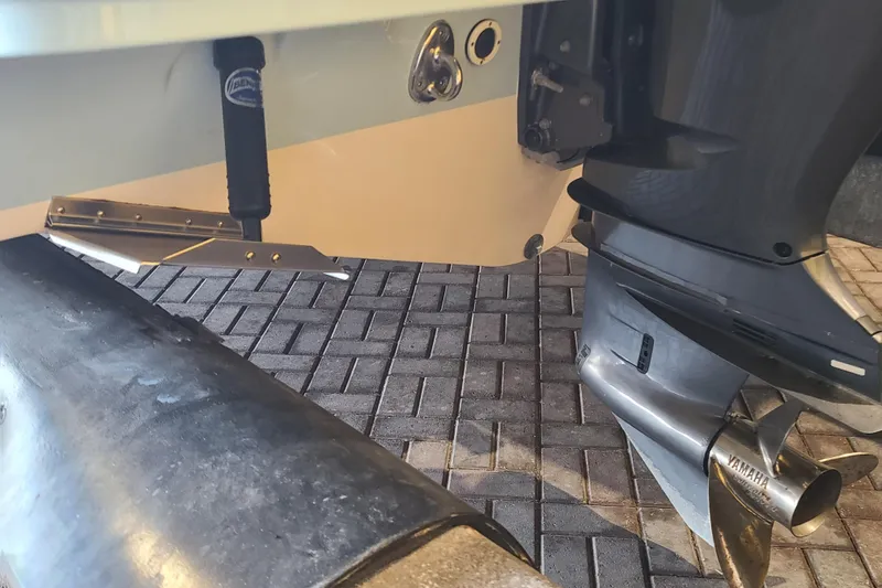 Slide: The Image of 2017 Grady-White Freedom 235 boat with Yamaha outboard motor and trim tab. - 31