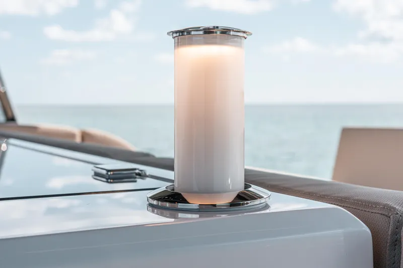 Slide: The Image of Modern candle on Fjord 490 SPORT yacht, 2026 model, with ocean view. - 20