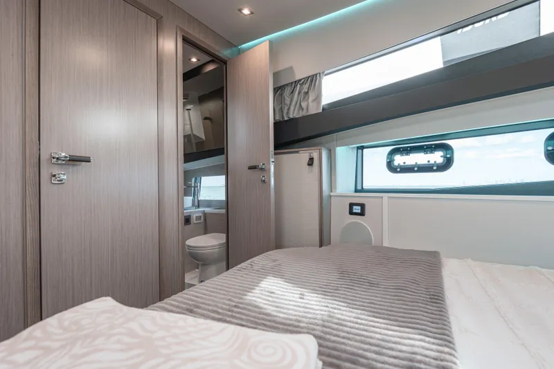 Slide: The Image of Luxurious interior of 2026 Fjord 490 SPORT yacht with modern design and elegant finishes. - 42
