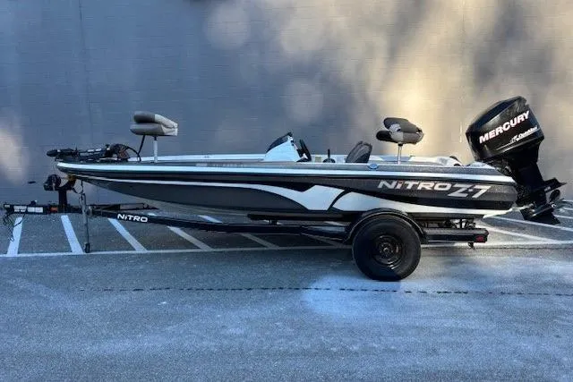 The Image of 2008 Nitro Z-7 boat with Mercury engine, parked on a trailer. - 1
