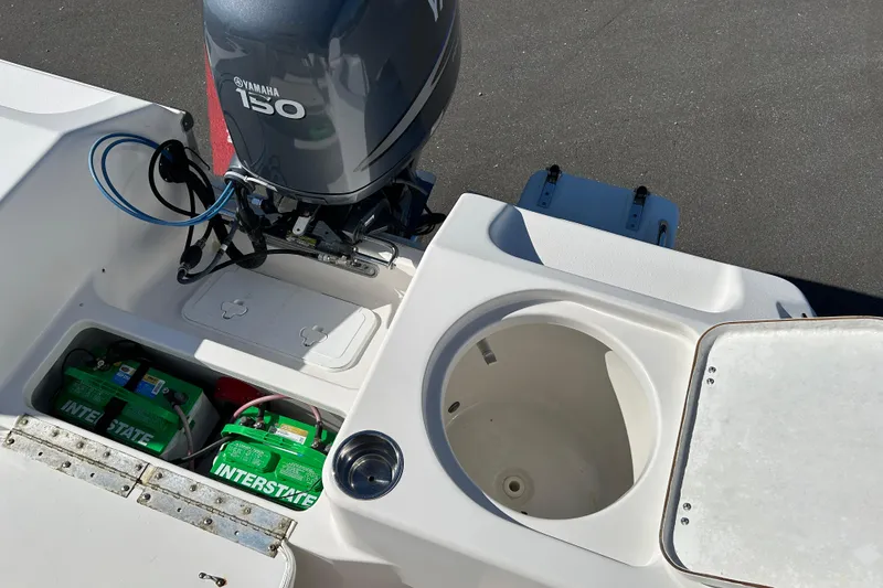Slide: The Image of 2008 Tidewater 216 CC Adventure boat with Yamaha 150 engine and Interstate batteries. - 17