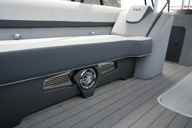 Slide: The Image of 2026 Avalon Catalina Cruise Funship interior seating with integrated speaker system. - 14