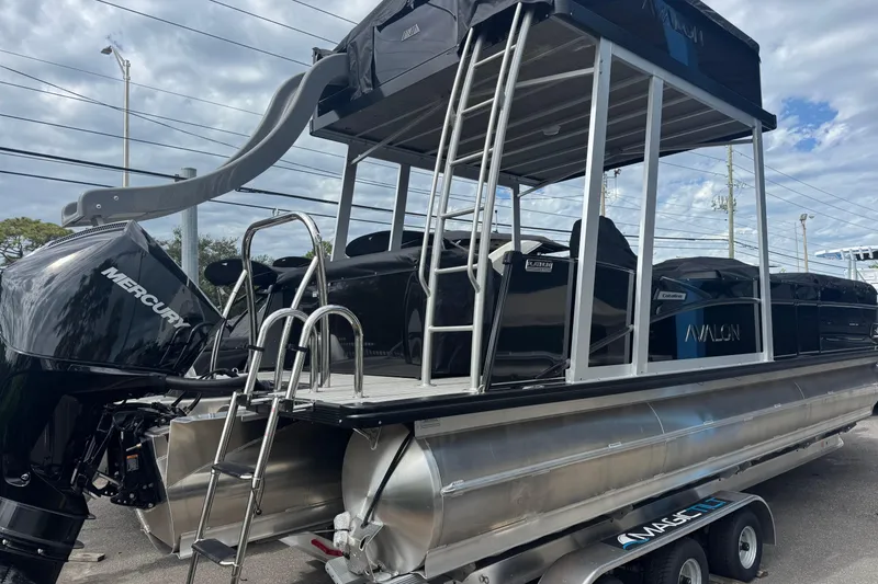 Slide: The Image of 2026 Avalon Catalina Cruise Funship 27' pontoon boat with slide and Mercury engine. - 3