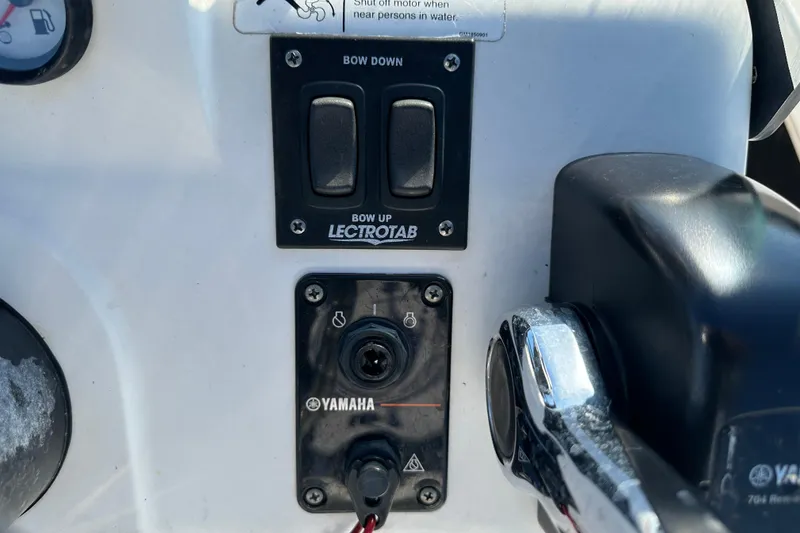 Slide: The Image of Control panel of a 2013 Spyder FX17 Flicker boat with Yamaha components. - 18