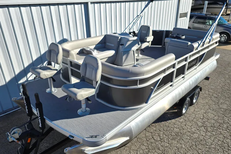 The Image of 2026 Godfrey Experience 2086 BFX pontoon boat on trailer. - 0