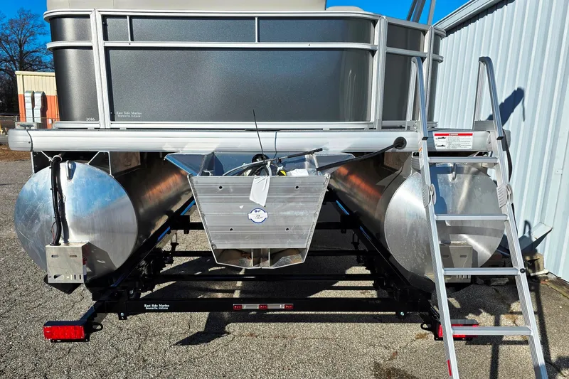 Slide: The Image of Rear view of 2026 Godfrey Experience 2086 BFX pontoon boat. - 6