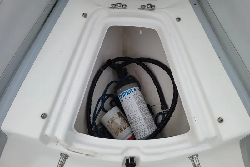 Slide: The Image of Storage compartment of 2014 AB Inflatables Oceanus 15 VST with equipment inside. - 7