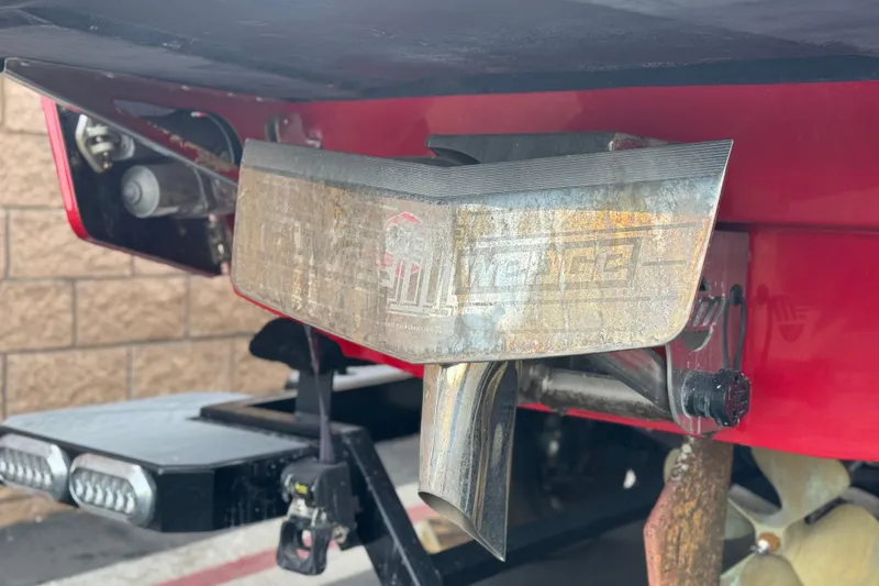 Slide: The Image of Close-up of 2020 Malibu Wakesetter 22 LSV boat's rear detailing and components. - 11