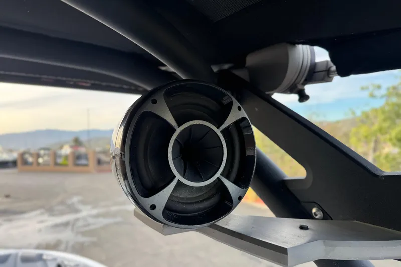 Slide: The Image of Close-up of a speaker on a 2020 Malibu Wakesetter 22 LSV boat. - 15