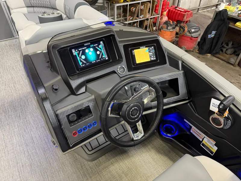 Slide: The Image of Tahoe Cascade 2385 Quad Lounge Shift Flip Tritoon & Honda 4-Stroke EFI 2025 - 13