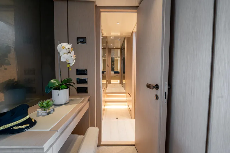 Slide: The Image of Luxurious interior of 2021 Sanlorenzo SX76 yacht with elegant decor and modern design. - 36