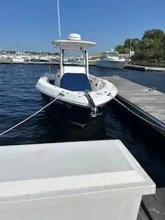 Slide: The Image of 2017 Everglades 255 Center Console boat at dock. - 2