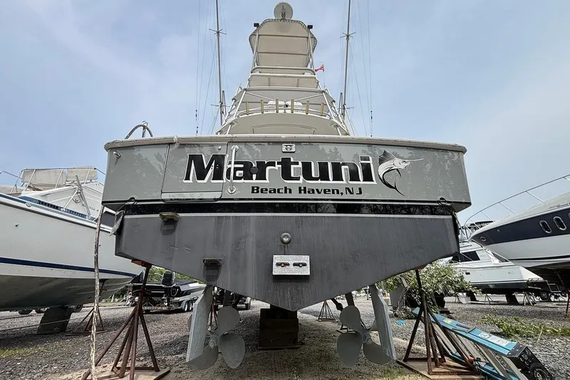 Slide: The Image of 2002 Luhrs 40 Open boat named "Martuni" in Beach Haven, NJ, on dry dock. - 29