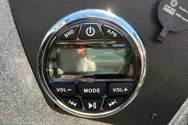 Slide: The Image of Audio control panel on a 2026 Nitro Z19 XL boat dashboard. - 36