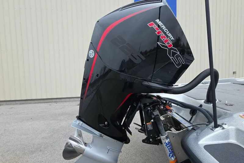 Slide: The Image of 2023 Bass Cat Caracal with Mercury Pro XS 225 outboard motor. - 5