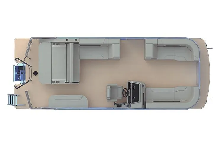 Slide: The Image of Manufacturer Provided Image: 2026 Godfrey SWEETWATER 2286 SFL pontoon boat layout, featuring spacious seating and helm. - 15
