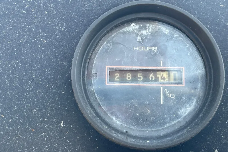 Slide: The Image of Hour meter showing 2856.4 hours on 1986 Mainship Mark III Motor Cruiser. - 55