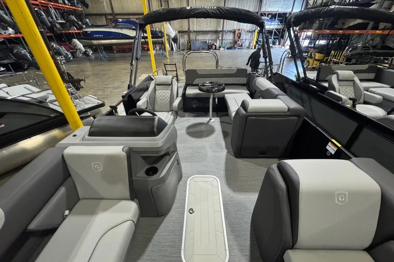 Slide: The Image of Interior of 2026 Godfrey Sweetwater 2286 SFL pontoon boat with luxurious seating. - 5