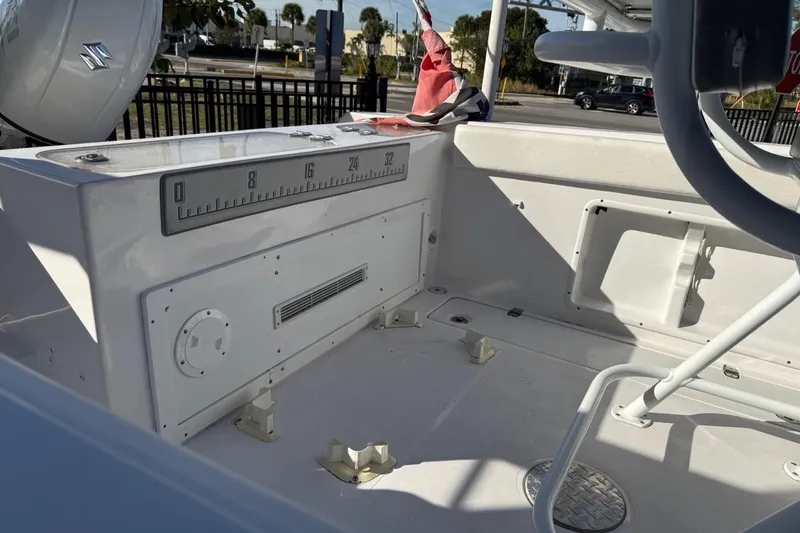 Slide: The Image of 2002 Monza 26 boat interior with measurement scale and seating area. - 7