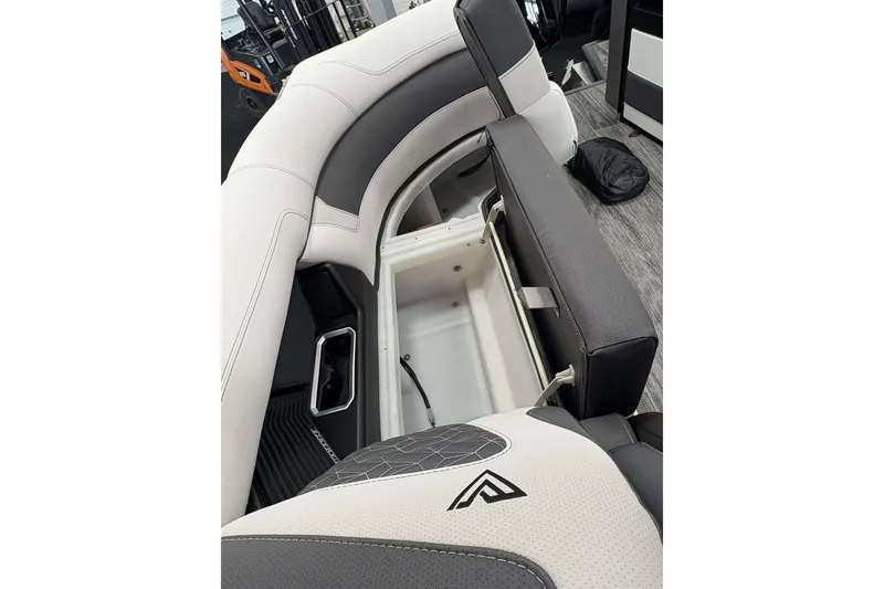Slide: The Image of 2026 Viaggio D24U boat interior with open storage compartment and stylish seating. - 18