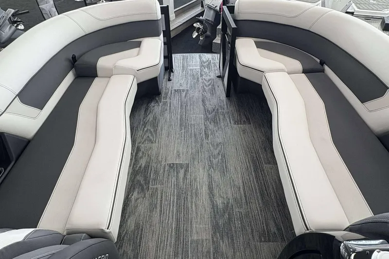 Slide: The Image of Luxurious interior of 2026 Viaggio D24U boat with stylish seating and modern flooring. - 22