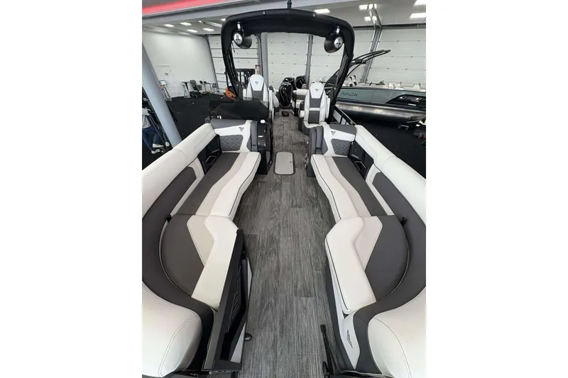 Slide: The Image of Luxurious interior of 2026 Viaggio D24U boat with sleek seating and modern design. - 23