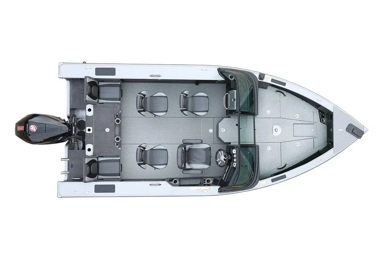 Slide: The Image of Manufacturer Provided Image: Top view of 2025 Lund 1975 Pro-V fishing boat with seating layout. - 21
