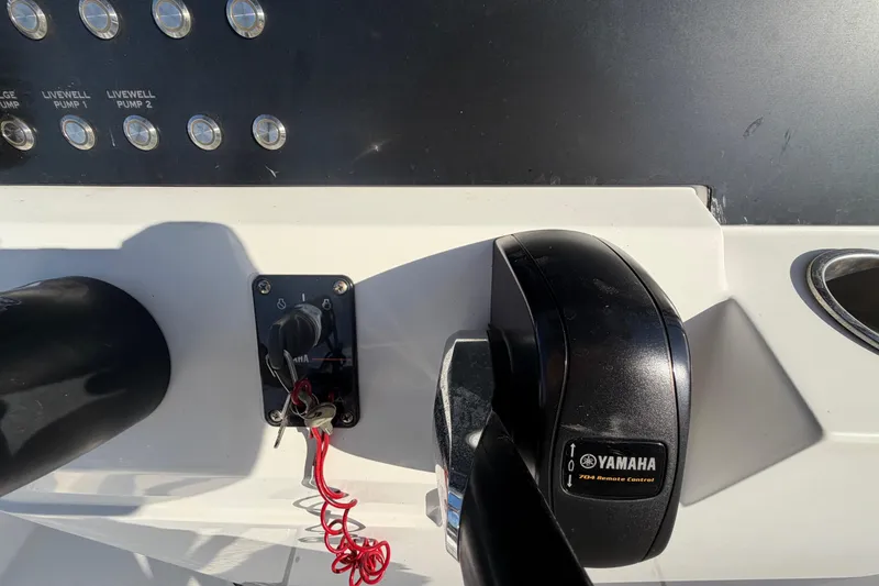 Slide: The Image of Boat control panel with Yamaha remote, Release 208RX, 2019 model. - 31