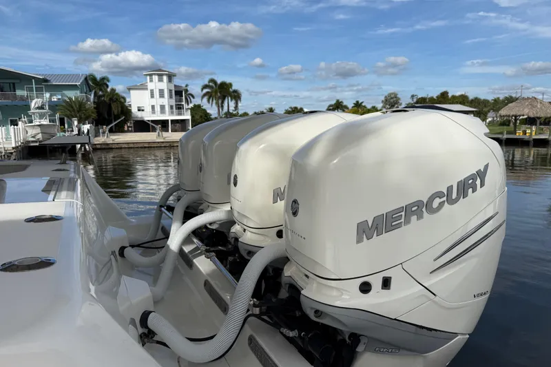 Slide: The Image of Mercury 350 engines on the stern of a 019 SeaVee 390Z - 3